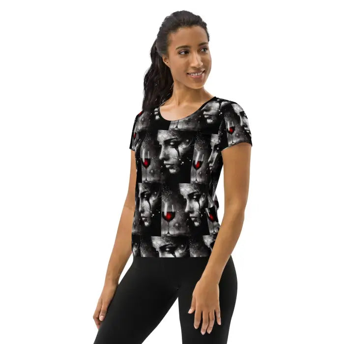 Patterned women’s athletic shirt.