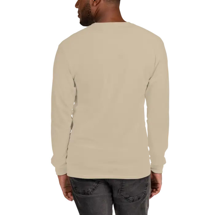Beige long-sleeved shirt.