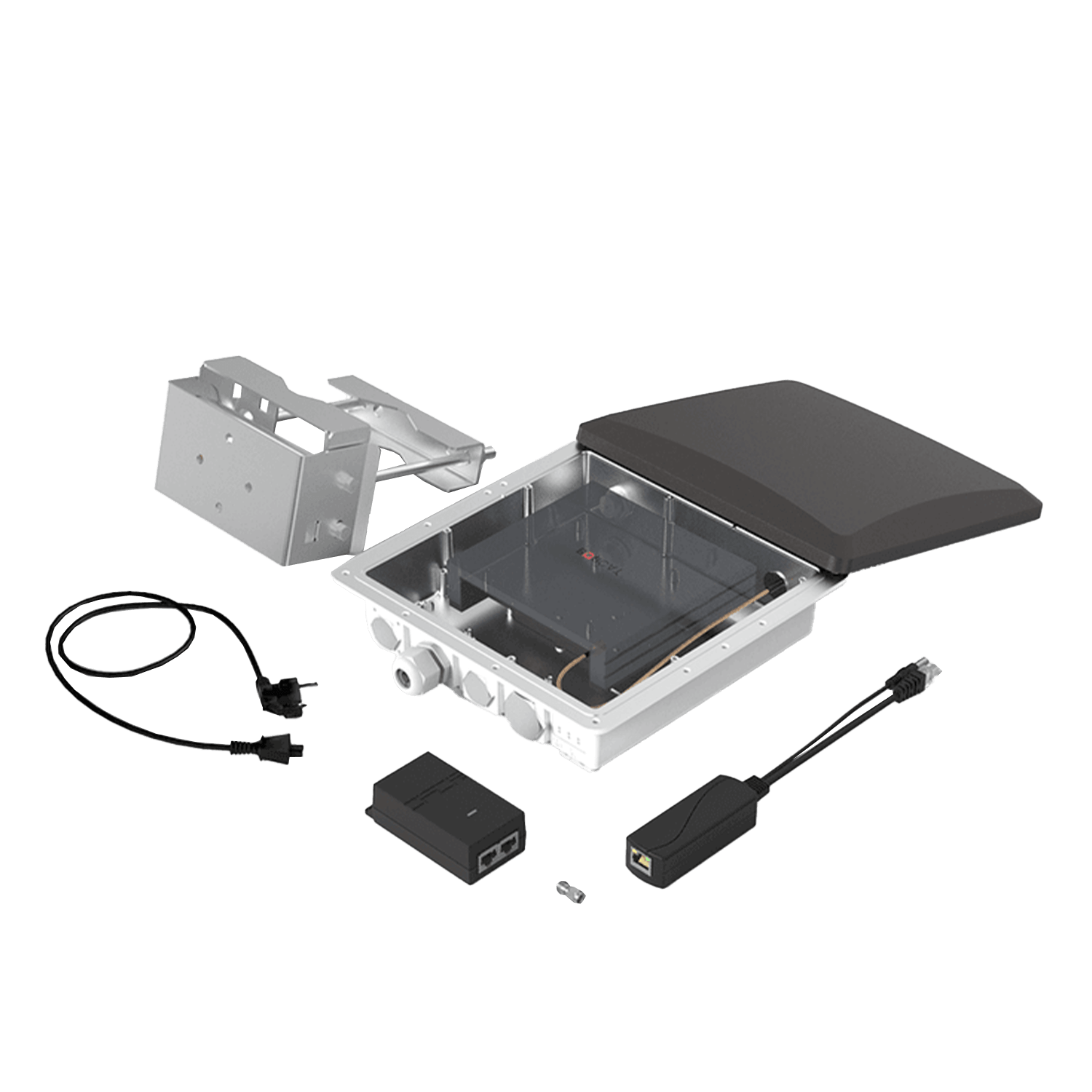 Outdoor networking enclosure kit with multiple components