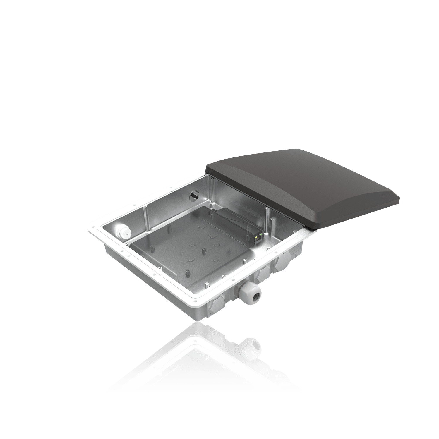 Outdoor enclosure for electronic equipment.