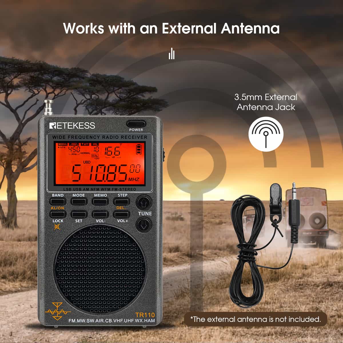 Portable digital radio receiver.
