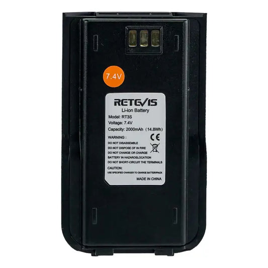 Black Retevis RT35 Li-ion battery.
