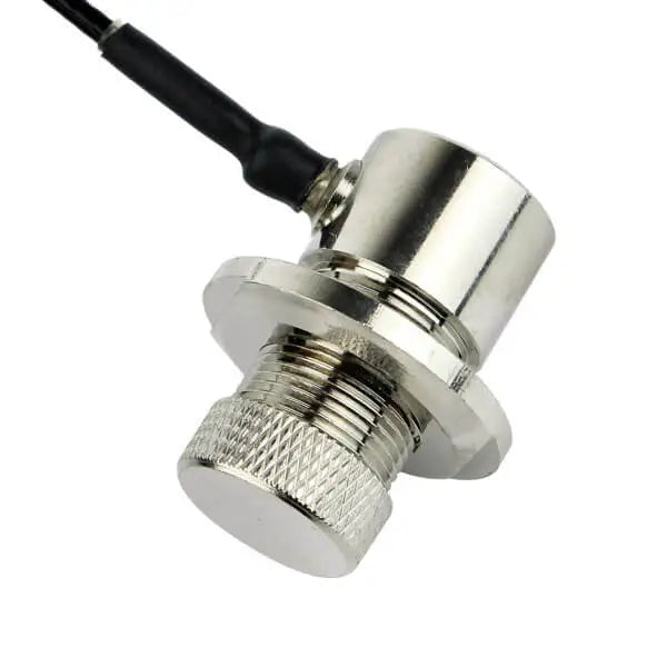 Right-angle coaxial connector with cable.