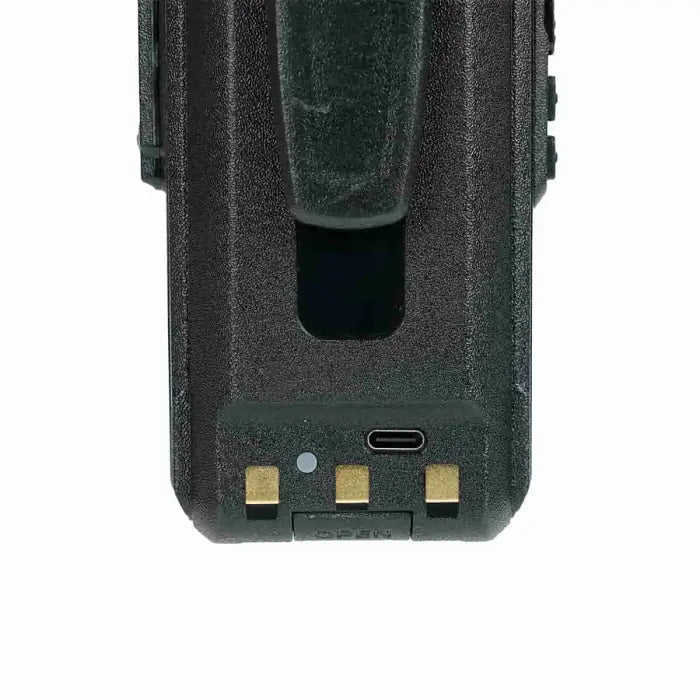 Black two-way radio back.