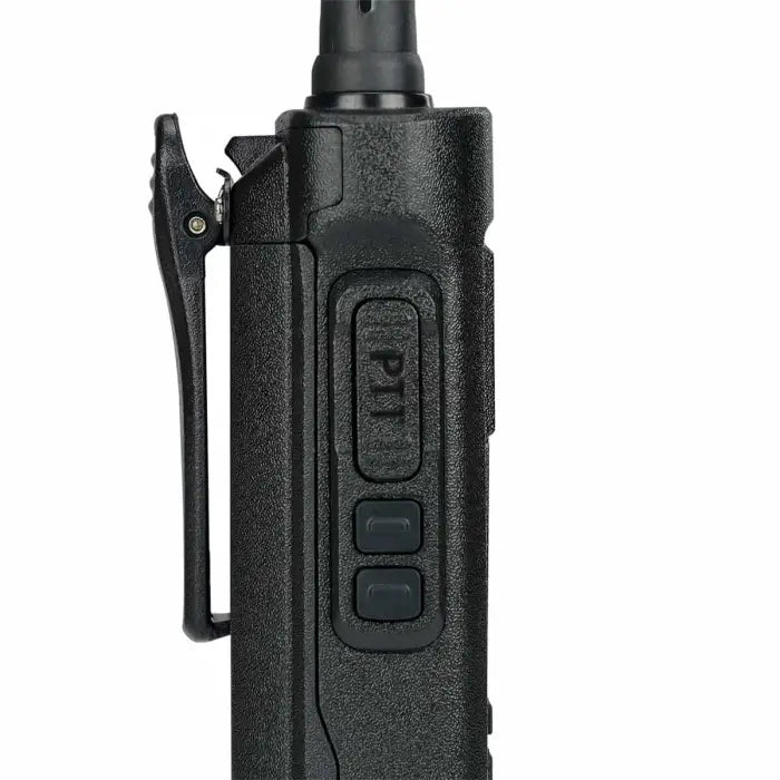 Black two-way radio.