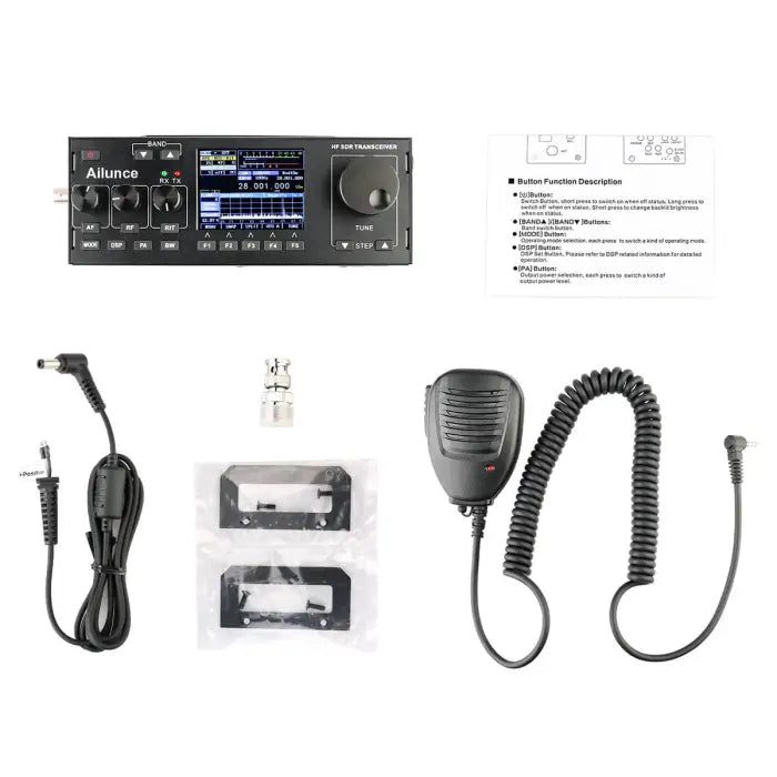 Radio transceiver and accessories.
