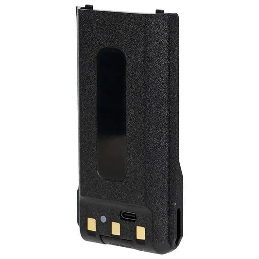 Black two-way radio battery.