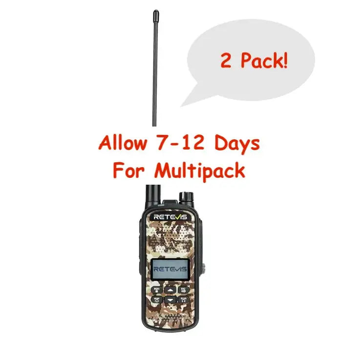 Camouflage two-way radio.