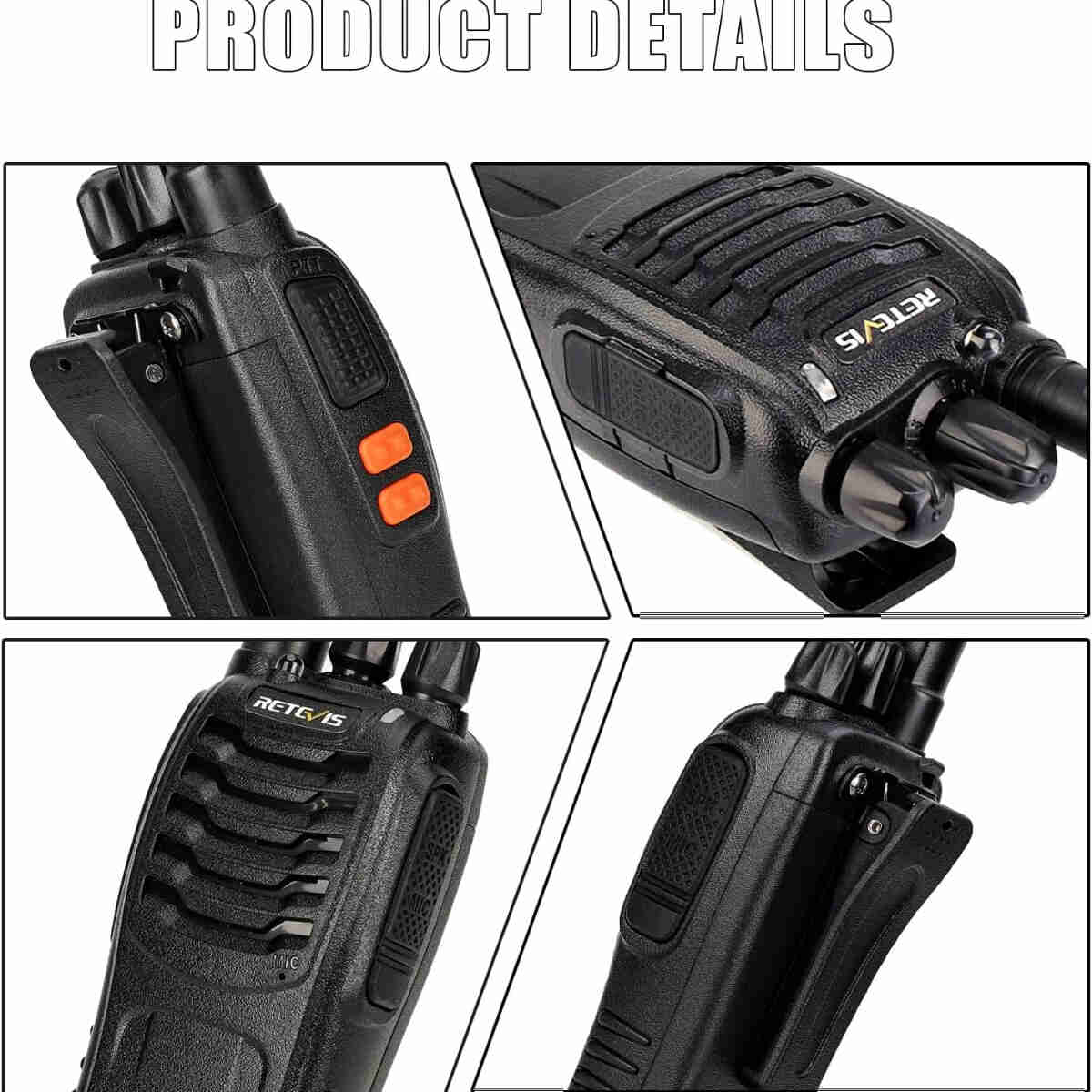 Black walkie-talkie close-up.