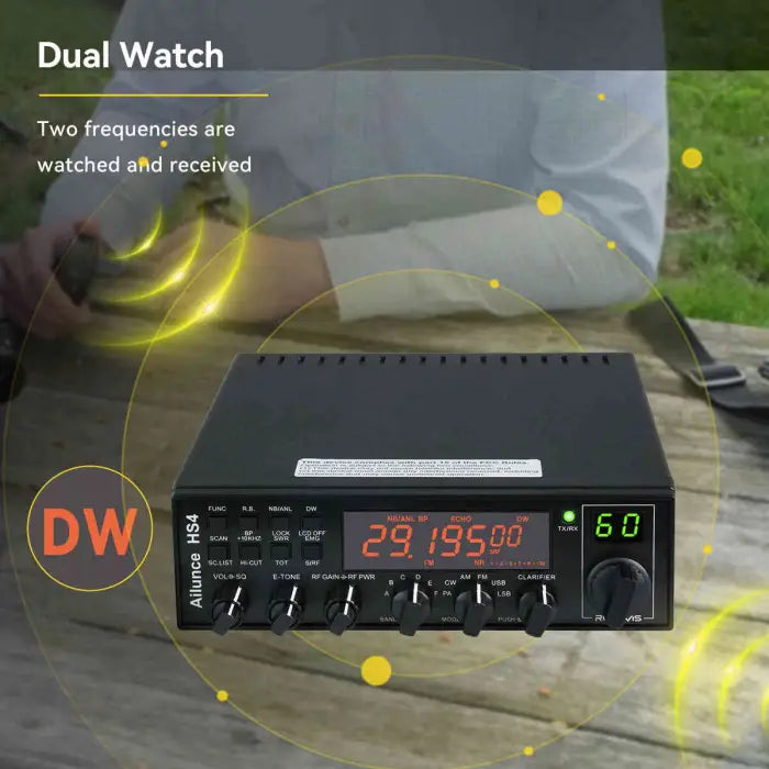 Black radio transceiver.
