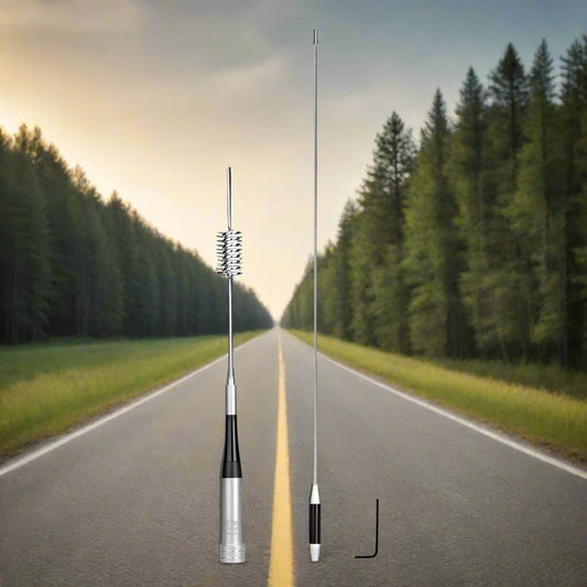 Two CB radio antennas and an Allen wrench.