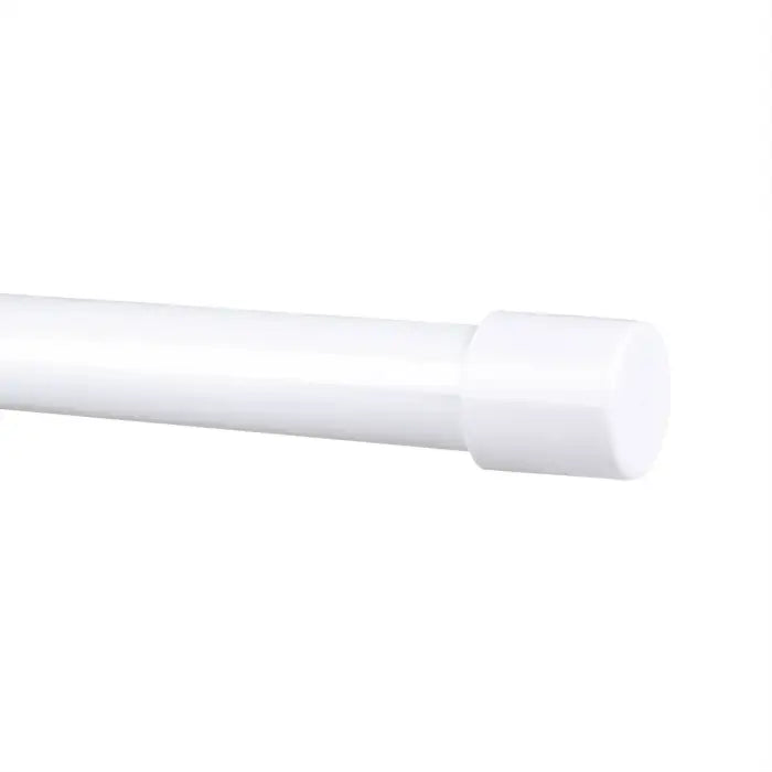 White metal curtain rod.