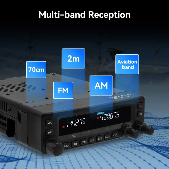 Black multi-band radio receiver.