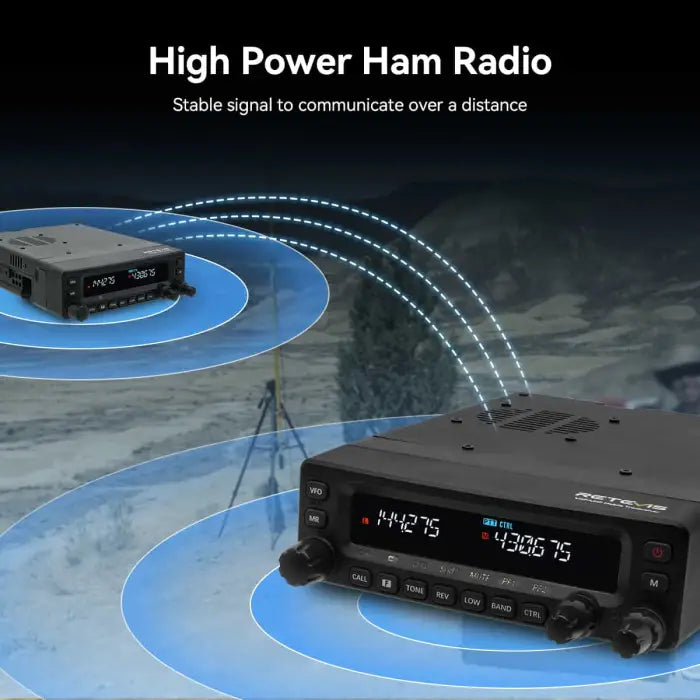 Black ham radio transceiver.