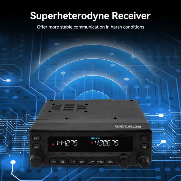 Black radio transceiver.