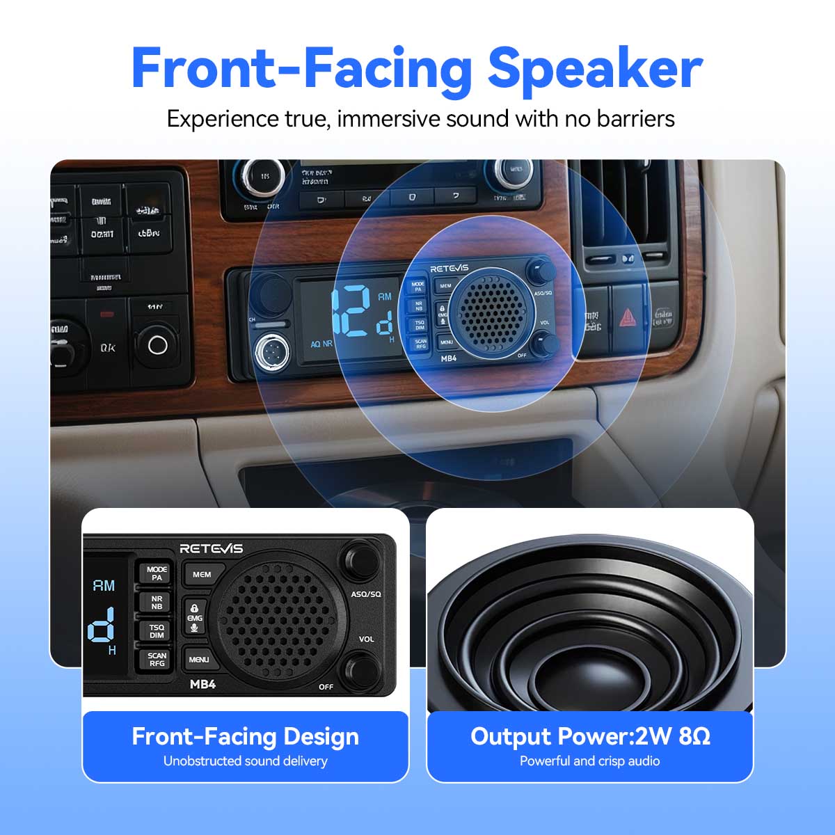 Retevis MB4 AM/FM Professional DIN-Size CB Radio (Special Order)