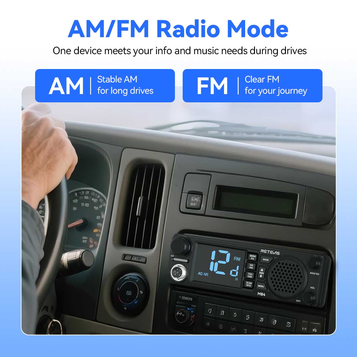 Retevis MB4 AM/FM Professional DIN-Size CB Radio (Special Order)