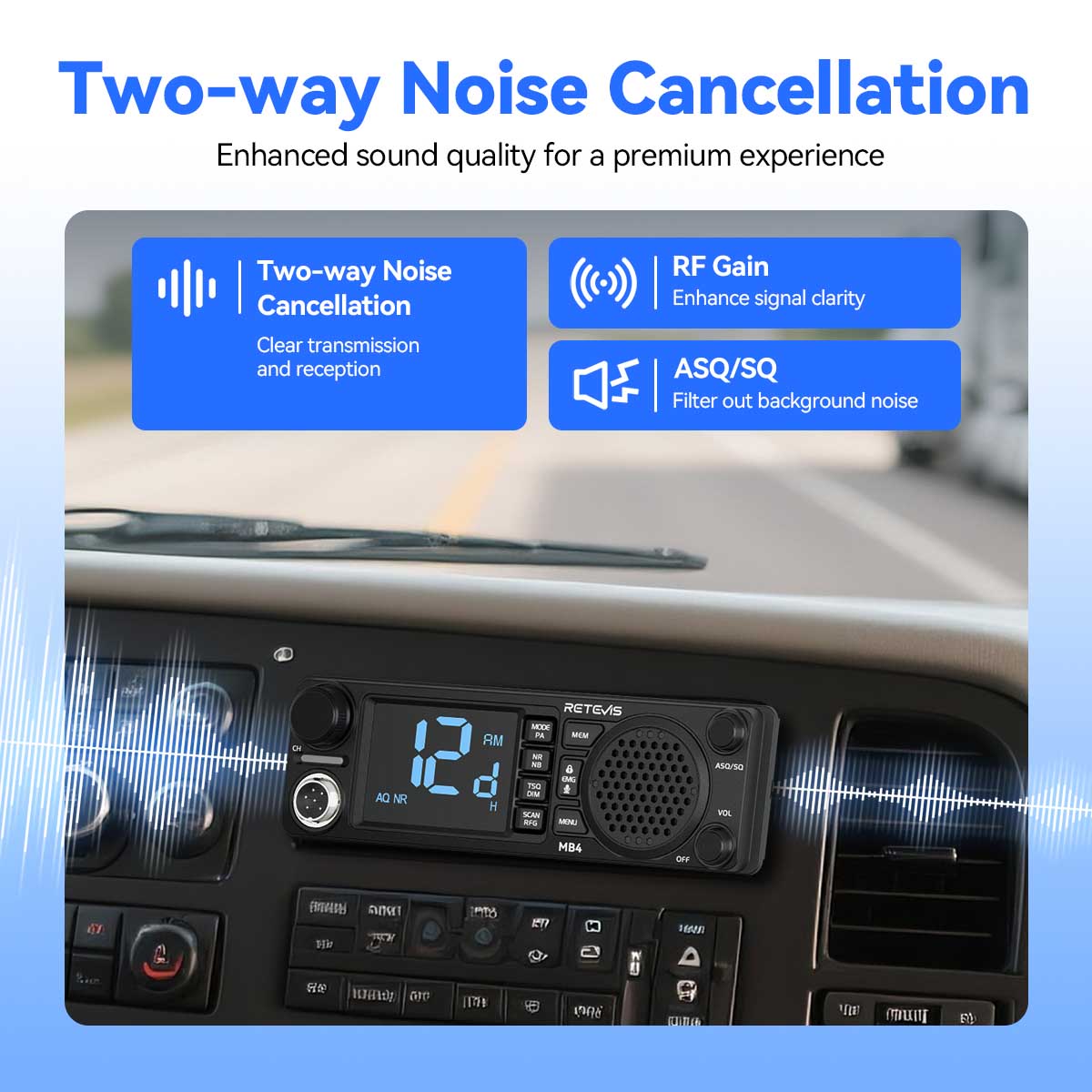 Retevis MB4 AM/FM Professional DIN-Size CB Radio (Special Order)