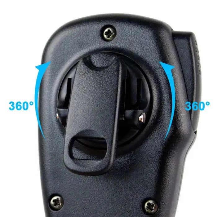 Black rotatable belt clip.