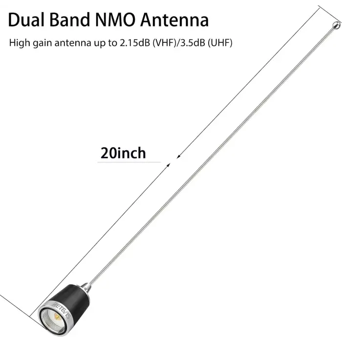 Dual band NMO antenna.