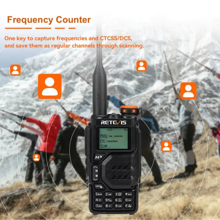 Black two-way radio.