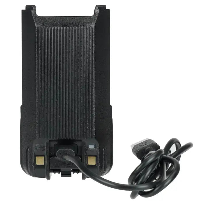 Black battery charger with cable.
