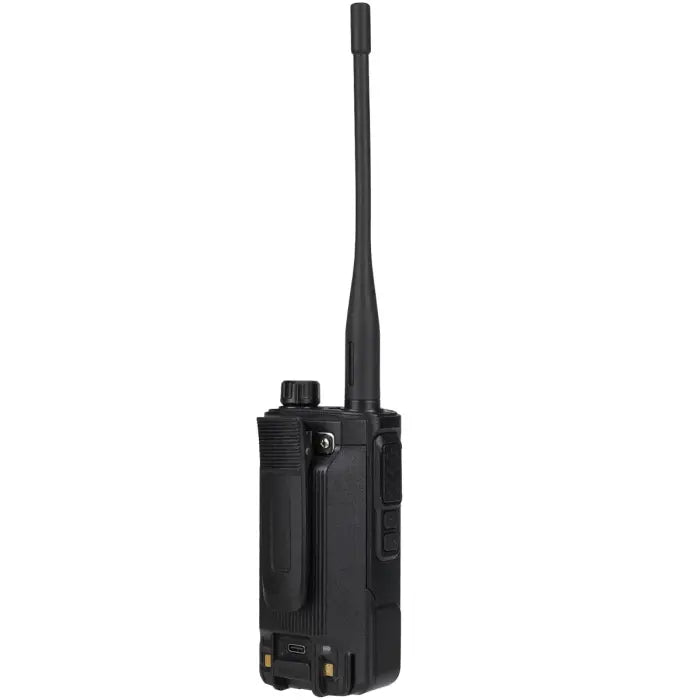 Black two-way radio.