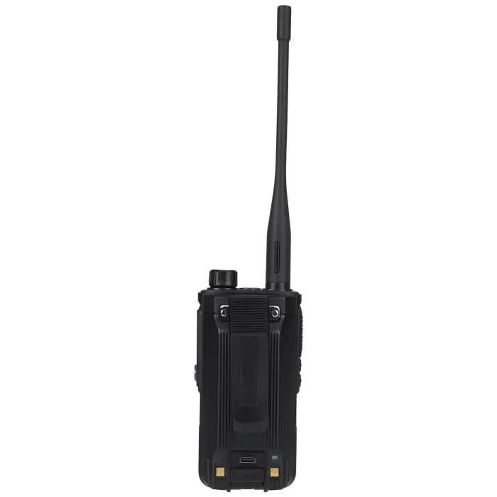 Black two-way radio.