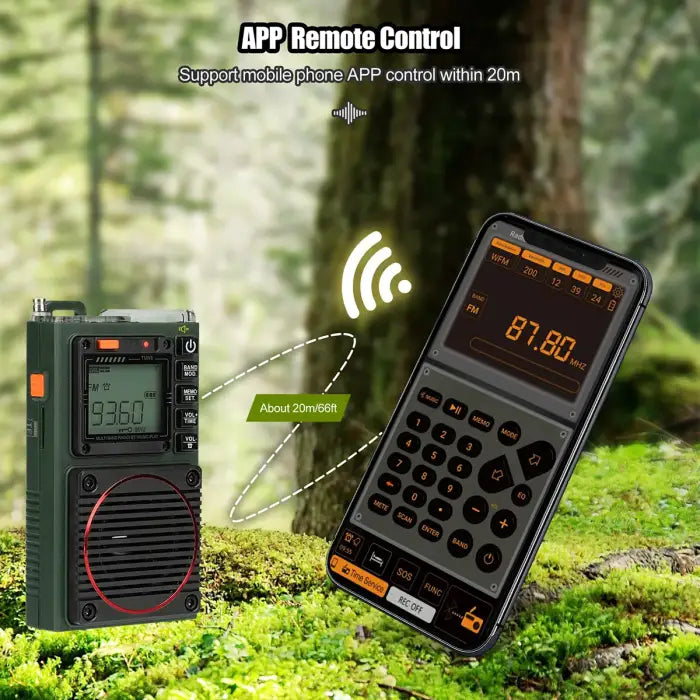 Handheld radio with remote app.