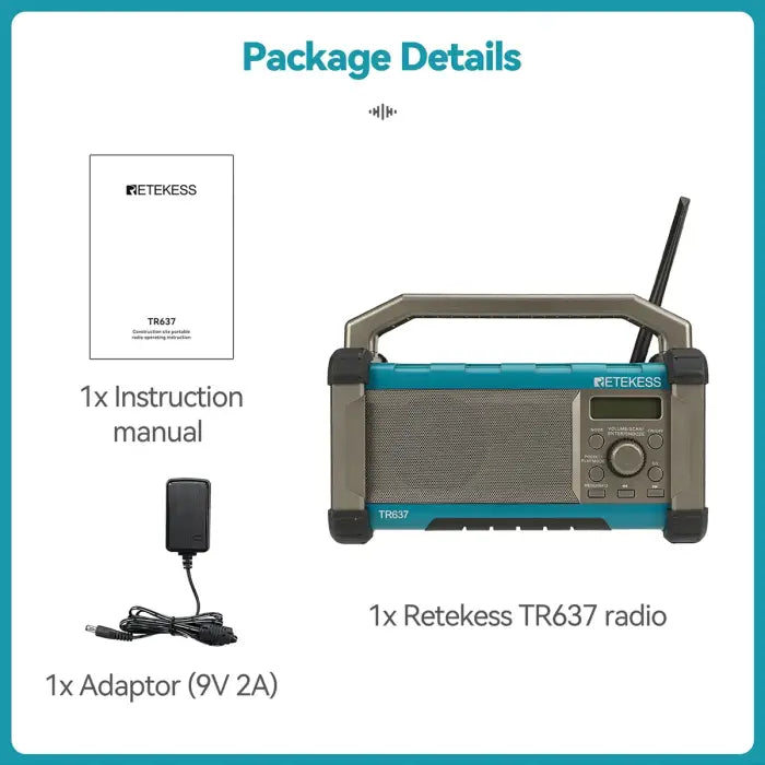 Retekess TR637 radio package.