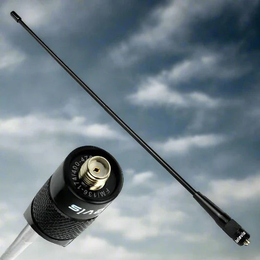 Black telescopic antenna.