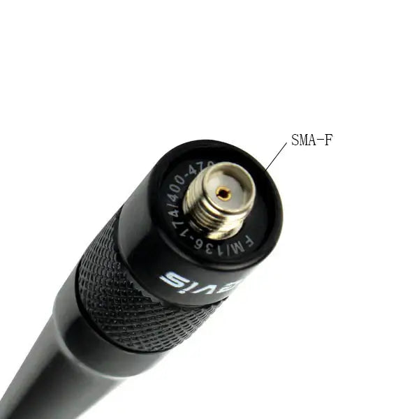 Black antenna with SMA-F connector.