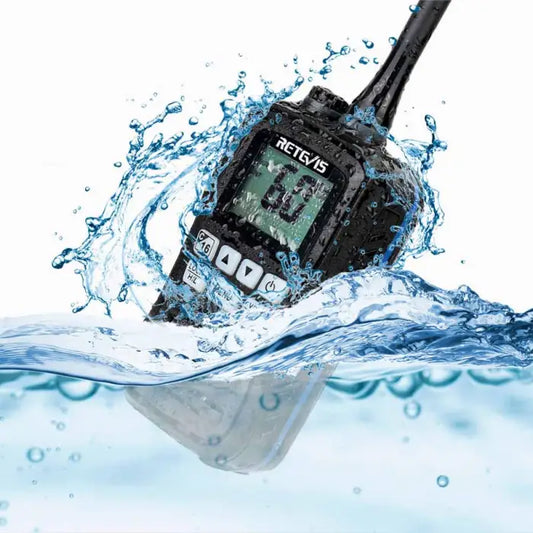 Waterproof black walkie-talkie.