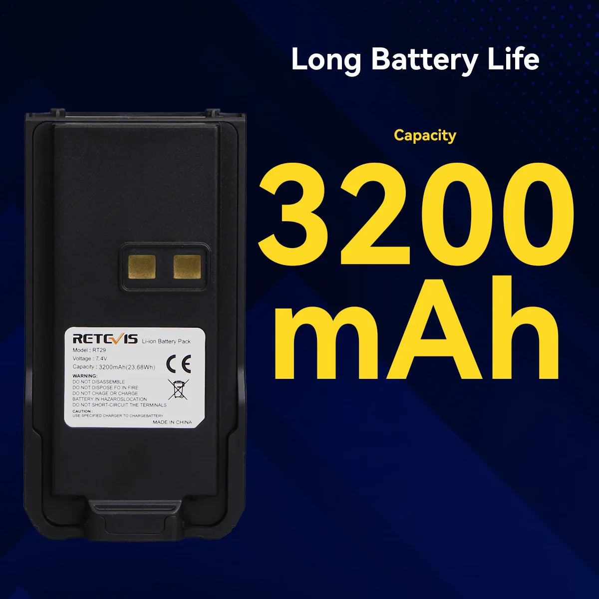 Black battery pack with gold contacts.