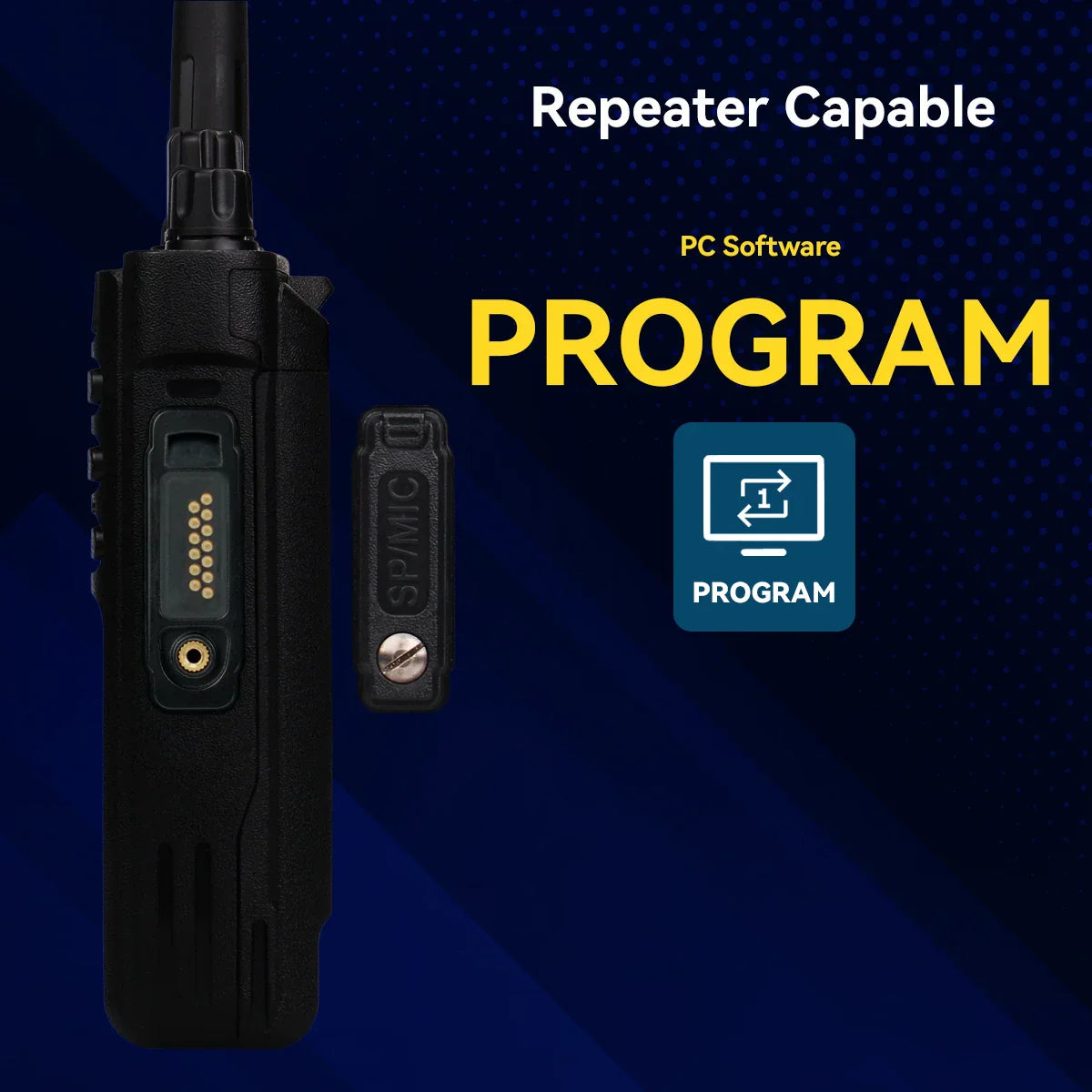 Black two-way radio.