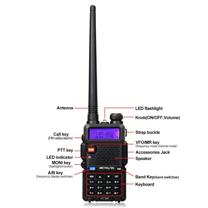 Retevis RT5R (UV-5R) Dual Band Amateur Ham Radio (USB