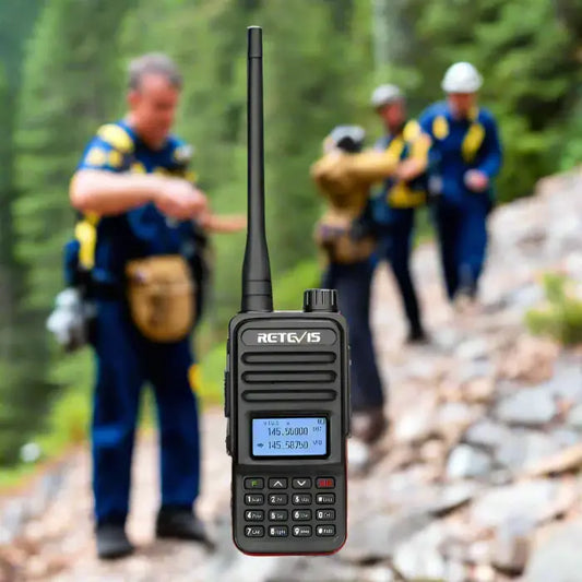 Black two-way radio.