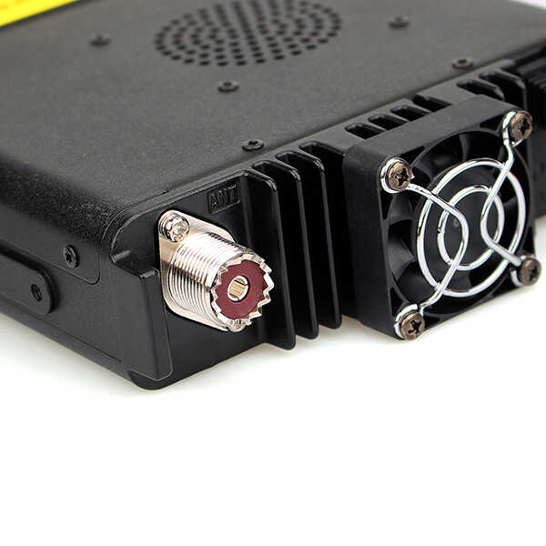 Black radio transceiver.