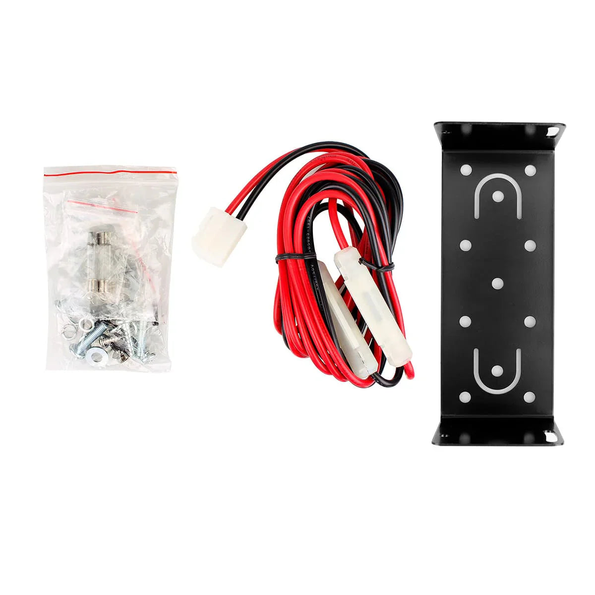 Mounting hardware and electrical wiring.