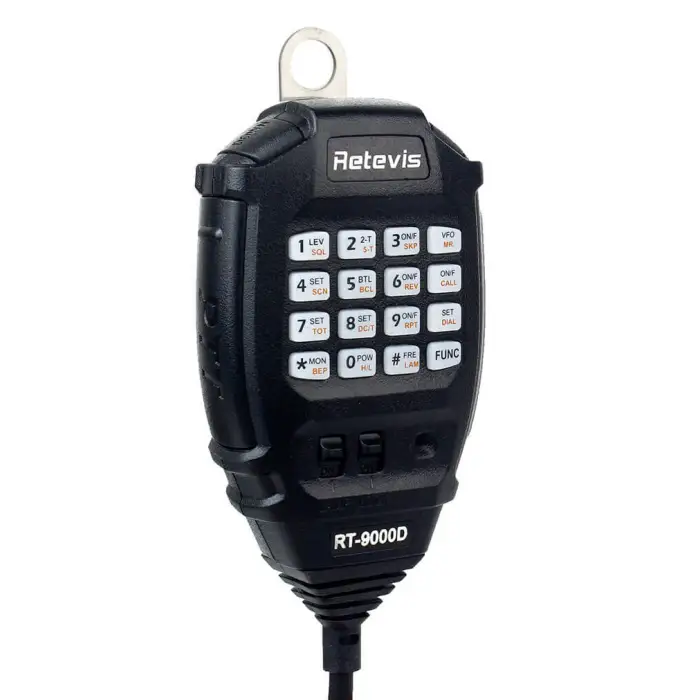 Black Retevis RT-9000D microphone with keypad.