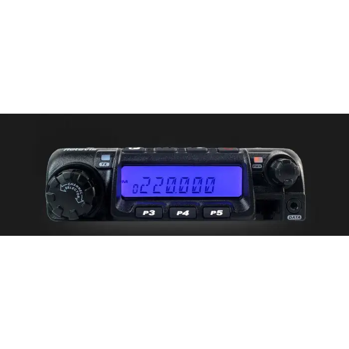 Black mobile two-way radio.