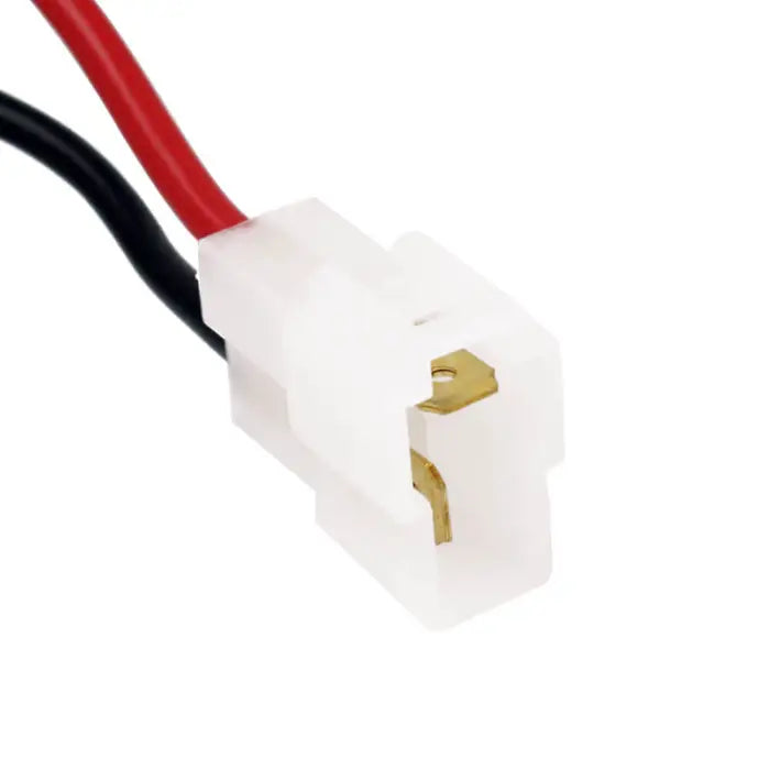 White electrical connector with wires.