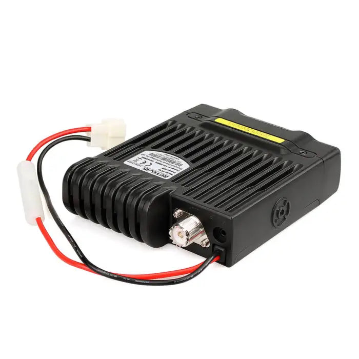 Black mobile two-way radio.