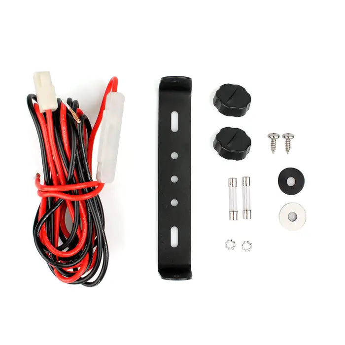 Wiring harness and mounting hardware.