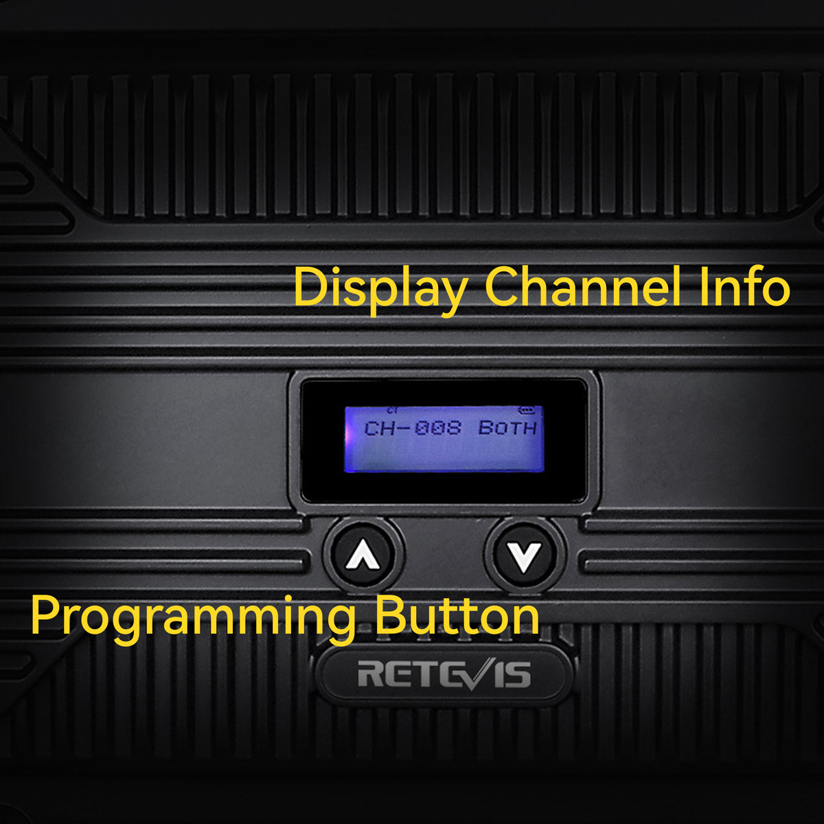 Black radio transceiver.