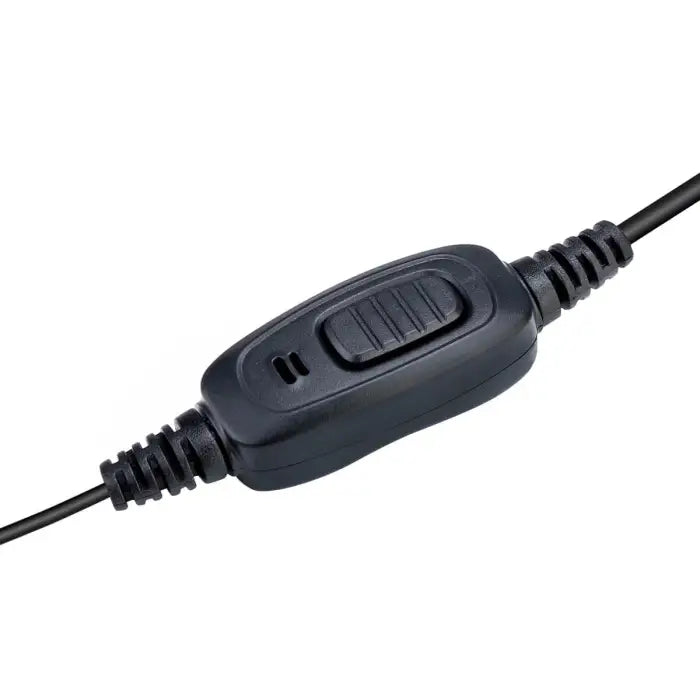 Black push-to-talk microphone cable.