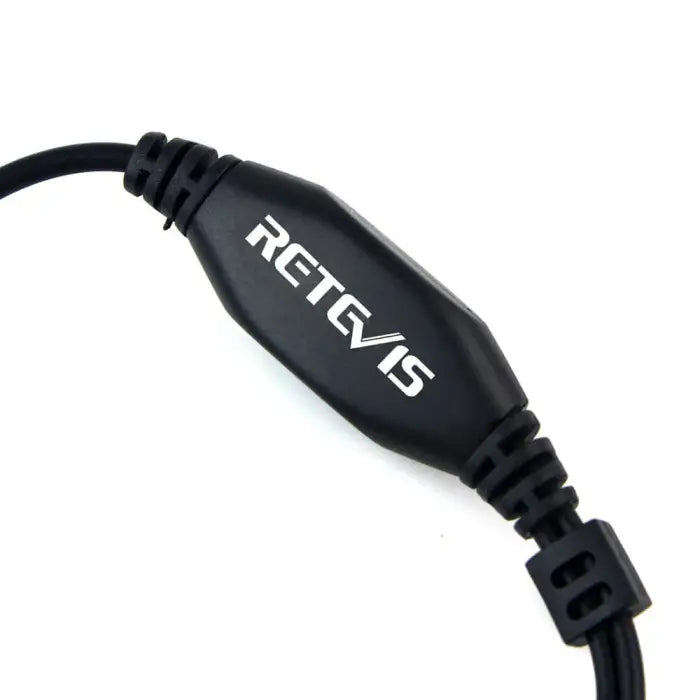 Black cable with a rectangular bulge.