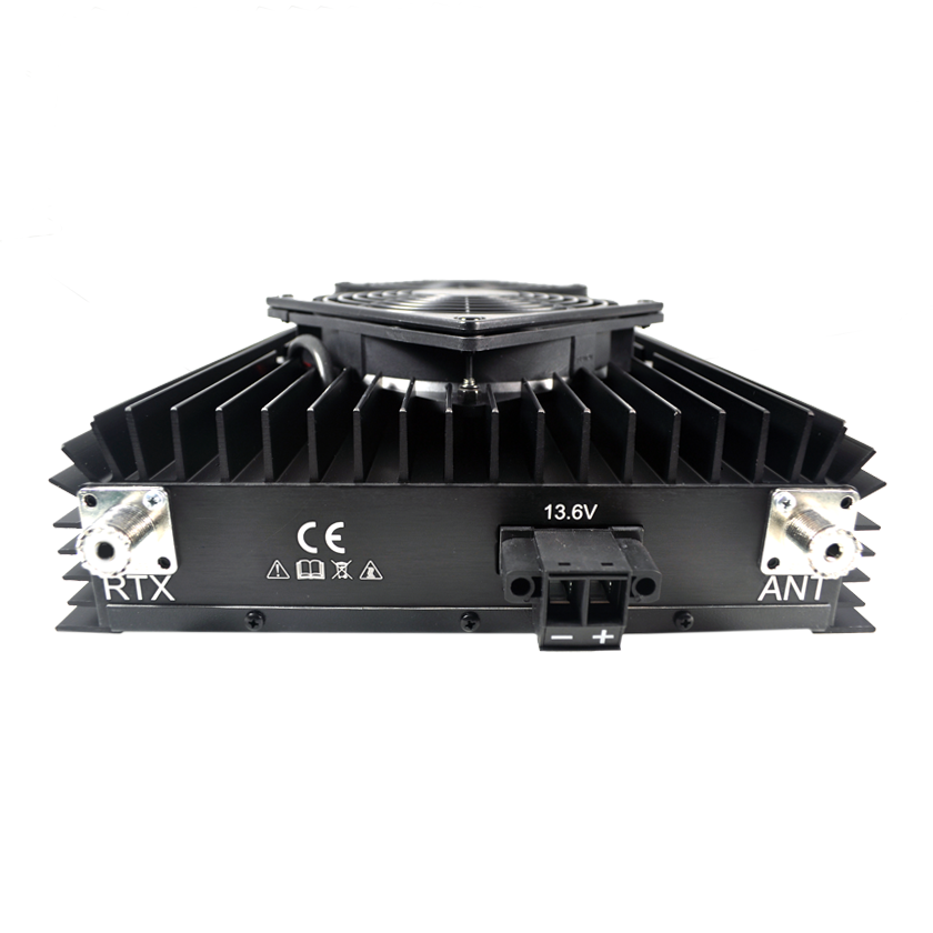 Black electronic device with cooling fins.