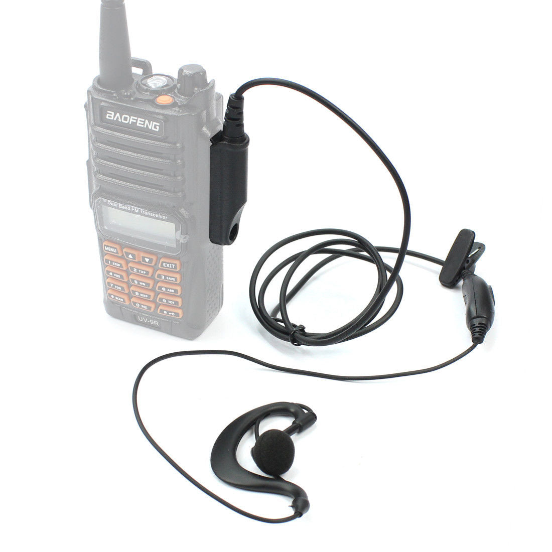 BF-TECH CA Waterproof Multi-Pin Earpiece Headset with Inline PTT Mic for UV-9R Series