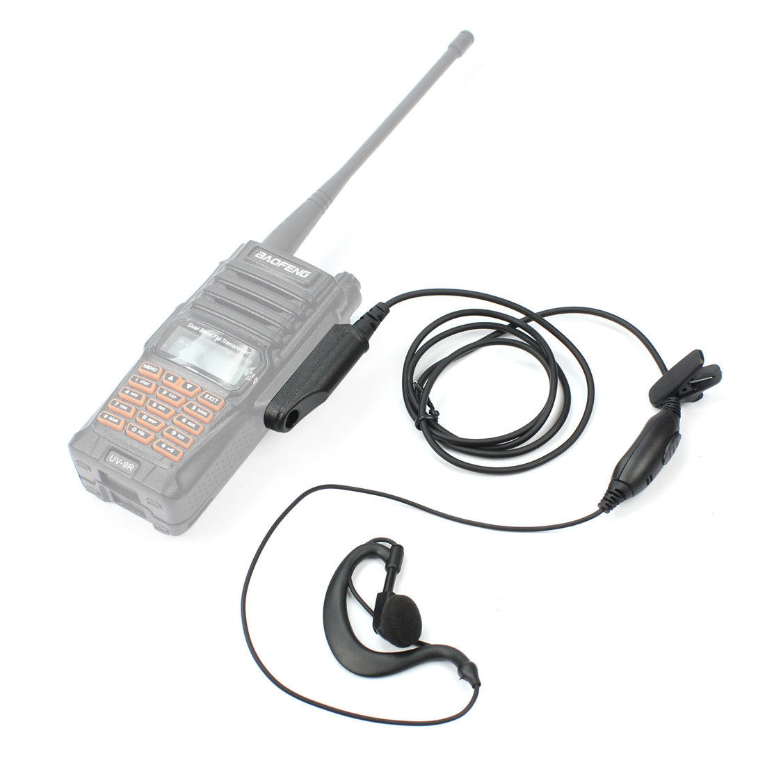 BF-TECH CA Waterproof Multi-Pin Earpiece Headset with Inline PTT Mic for UV-9R Series